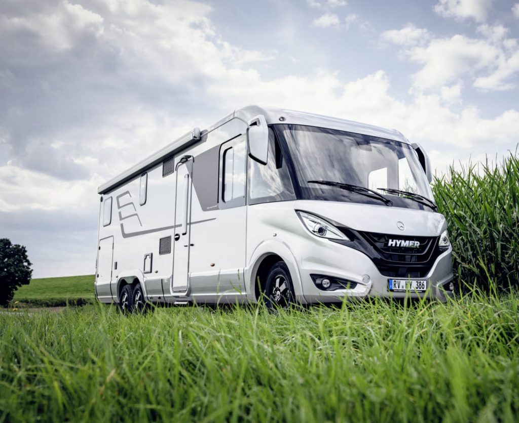 Motorhome parked in the countryside